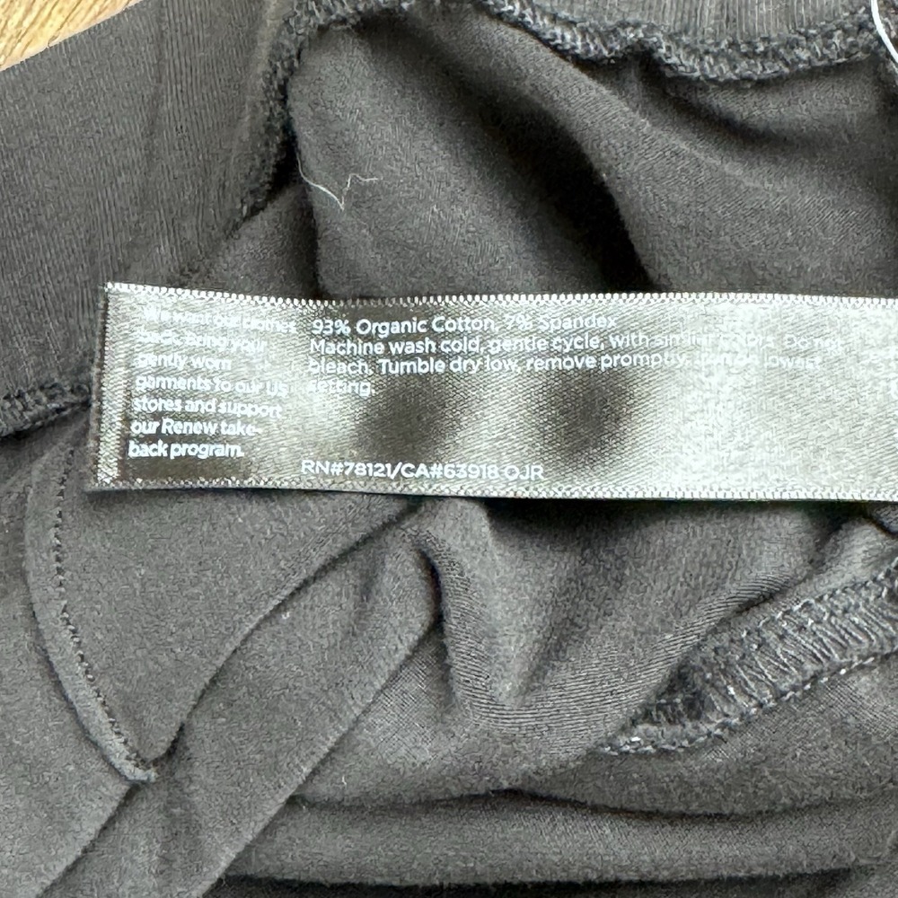 Eileen Fisher Organic Cotton Stretch Black Wide-Leg Pants Size Medium - Picture 5 of 10